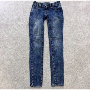 American Eagle Outfitters Jeans Jegging Super Stretch Skinny Blue Pockets Sz 2